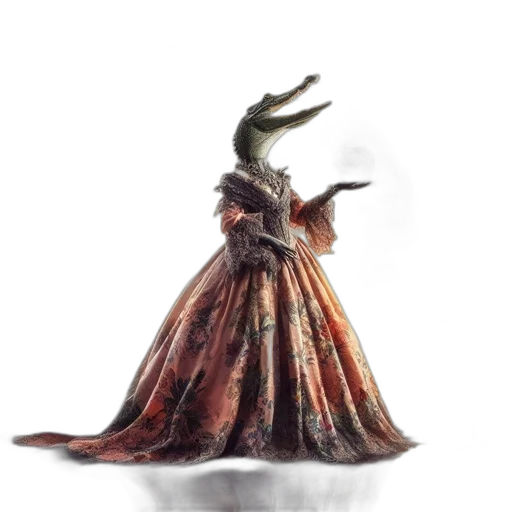 dress, dragon, crown, creature transparent PNG cut-out