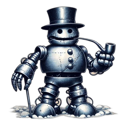 robot, concept art, 3d render, pixel art transparent PNG cut-out