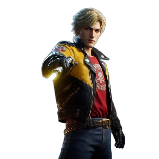 jacket, weapon, staff, face transparent PNG cut-out