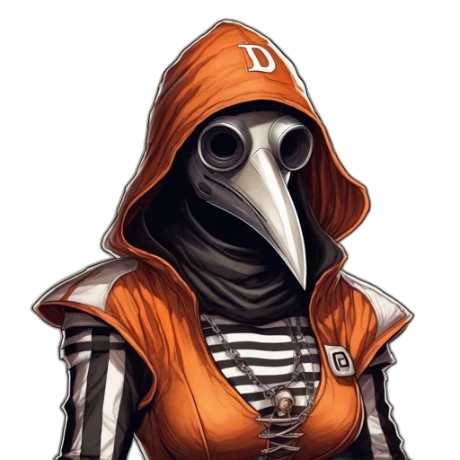 mask, jacket, face, staff transparent PNG cut-out