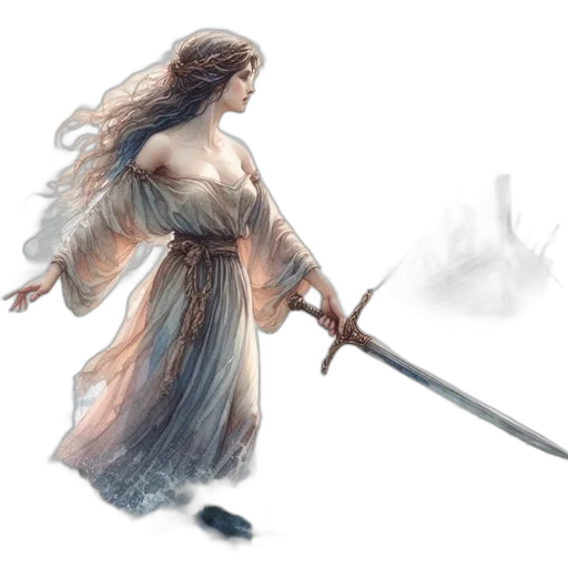 sword, staff, weapon, dress transparent PNG cut-out
