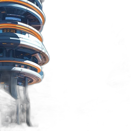 building, concept art, 3d render, photorealistic transparent PNG cut-out