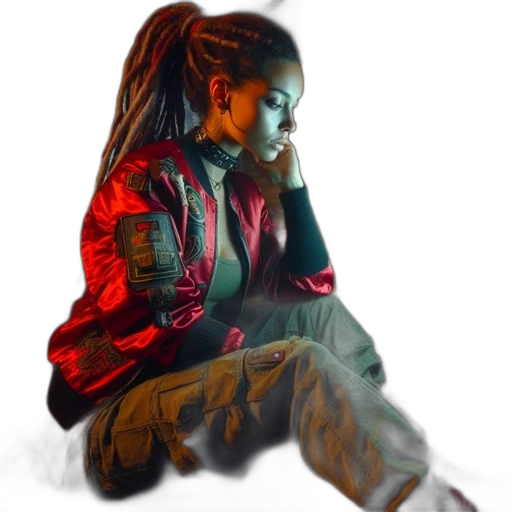 jacket, cyberpunk, concept art, photorealistic transparent PNG cut-out