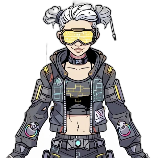 jacket, cyberpunk, concept art, pixel art transparent PNG cut-out
