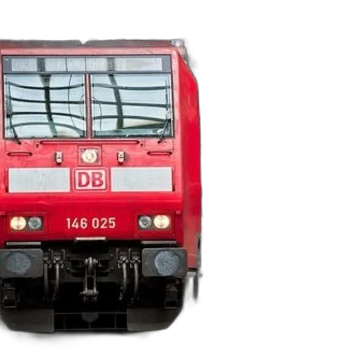photorealistic, red, train, logo transparent PNG cut-out