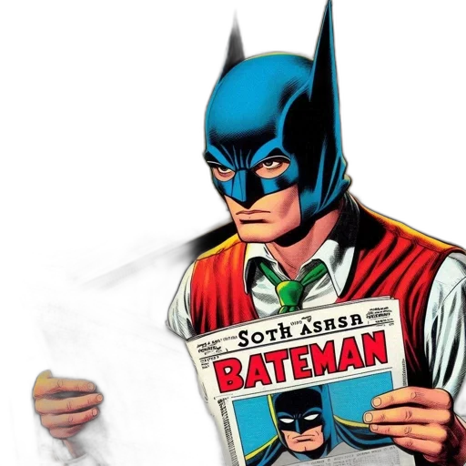 comic book art, concept art, batman, dressed transparent PNG cut-out