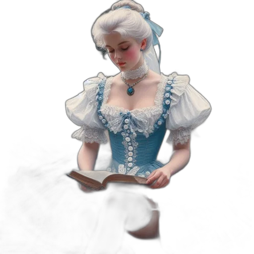 dress, crown, face, staff transparent PNG cut-out