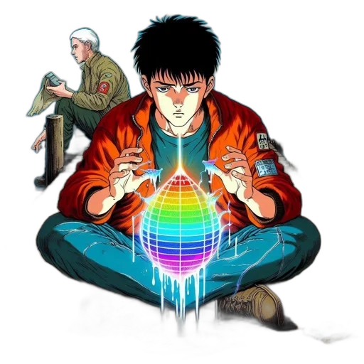jacket, weapon, pixel art, comic book art transparent PNG cut-out