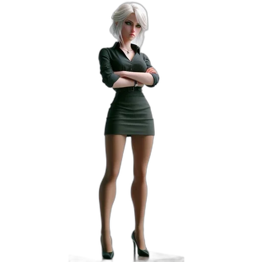 dress, staff, 3d render, concept art transparent PNG cut-out