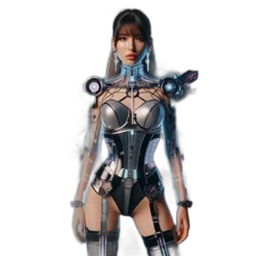 robot, weapon, concept art, cyberpunk transparent PNG cut-out