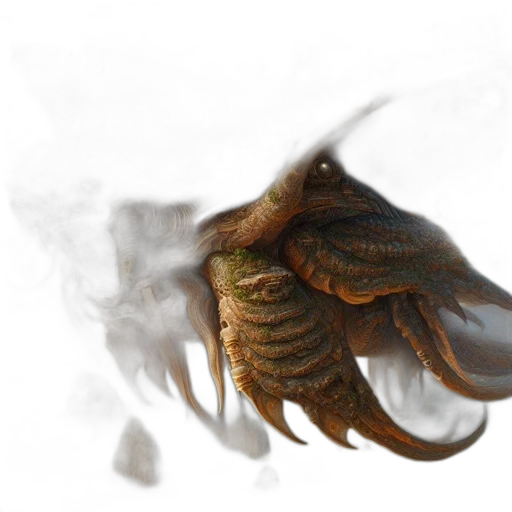 dragon, creature, mask, hair transparent PNG cut-out