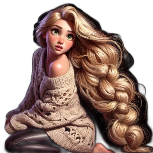 hair, dress, fantasy art, photorealistic transparent PNG cut-out
