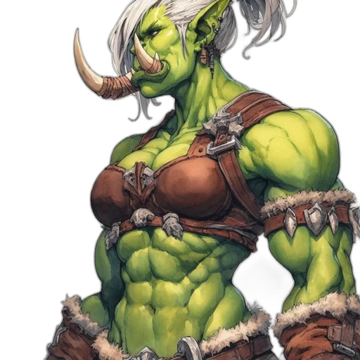 fantasy art, concept art, comic book art, green transparent PNG cut-out