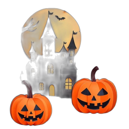 3d render, concept art, halloween, paper transparent PNG cut-out