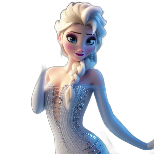 dress, 3d render, concept art, cartoon transparent PNG cut-out