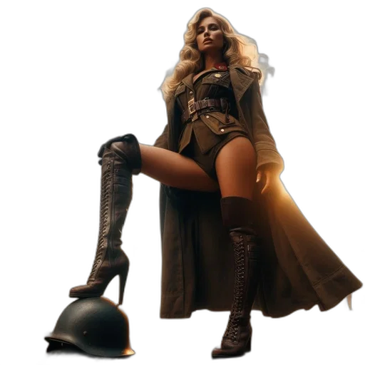 concept art, 3d render, earth tones, woman transparent PNG cut-out