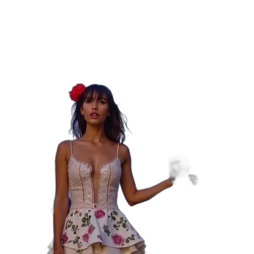 dress, umbrella, flower, hat transparent PNG cut-out