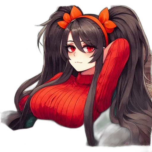 hair, staff, creature, dress transparent PNG cut-out