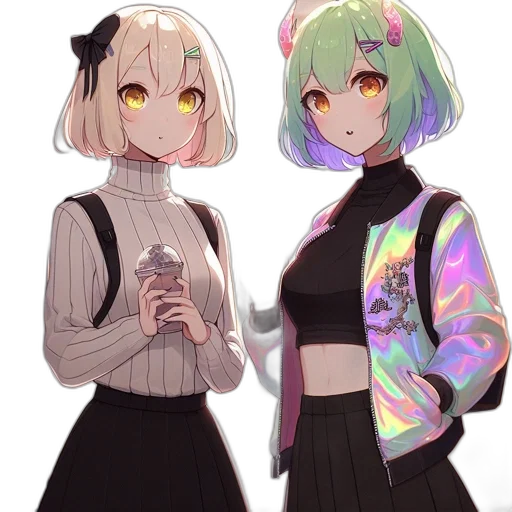 jacket, dress, creature, staff transparent PNG cut-out
