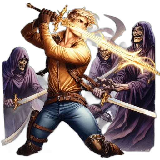 sword, staff, weapon, fantasy art transparent PNG cut-out