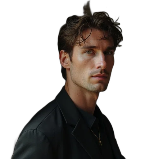 jacket, staff, face, hair transparent PNG cut-out