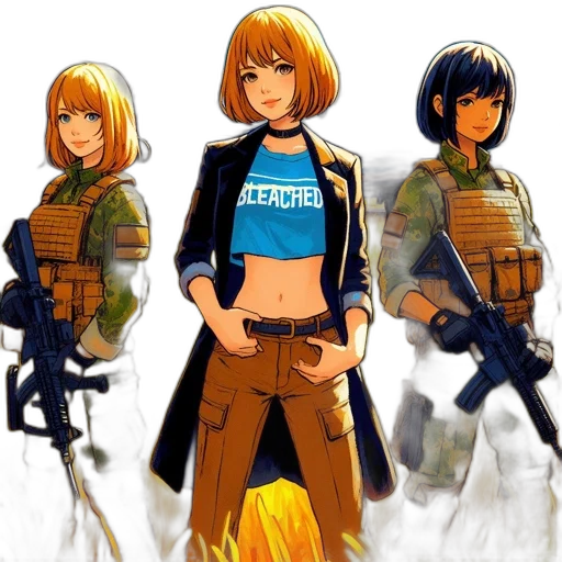 jacket, weapon, comic book art, concept art transparent PNG cut-out