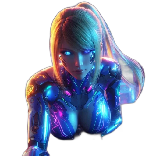 robot, face, cyberpunk, concept art transparent PNG cut-out