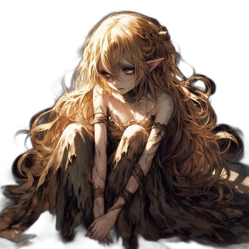 dress, hair, dragon, creature transparent PNG cut-out