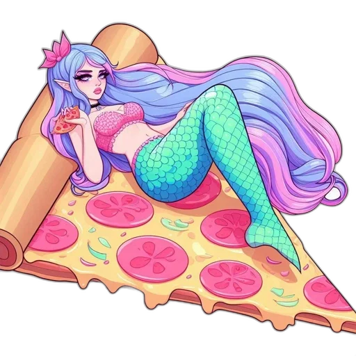 food, vaporwave, pixel art, watercolor transparent PNG cut-out