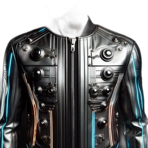 jacket, robot, dress, cyberpunk transparent PNG cut-out