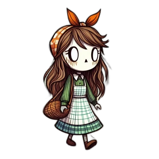 dress, staff, hat, hair transparent PNG cut-out