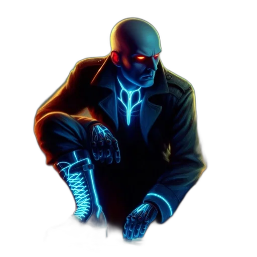 robot, jacket, mask, staff transparent PNG cut-out