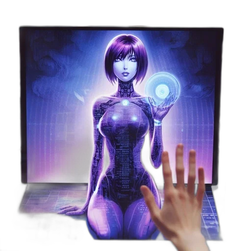 robot, concept art, cyberpunk, 3d render transparent PNG cut-out