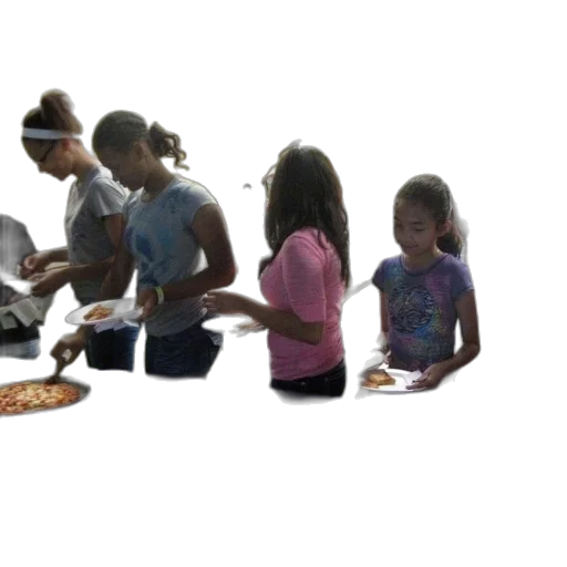 food, 3d render, group, girls transparent PNG cut-out