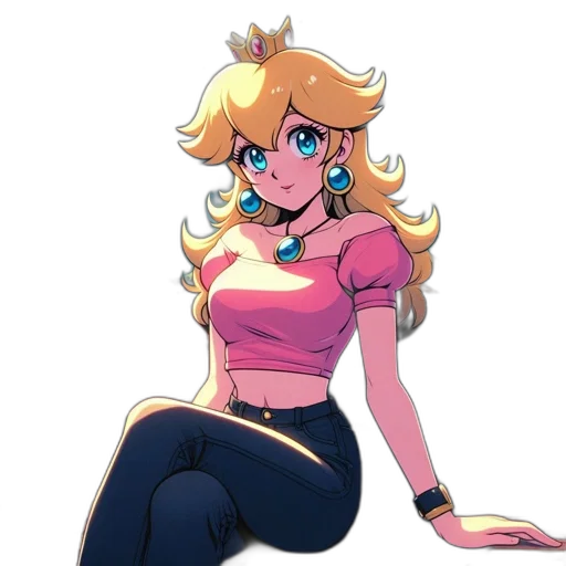 dress, crown, staff, anime transparent PNG cut-out