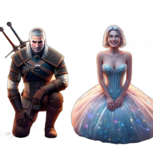 dress, concept art, fantasy art, comic book art transparent PNG cut-out