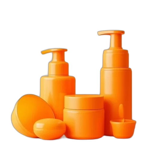 photorealistic, 3d render, orange, set transparent PNG cut-out