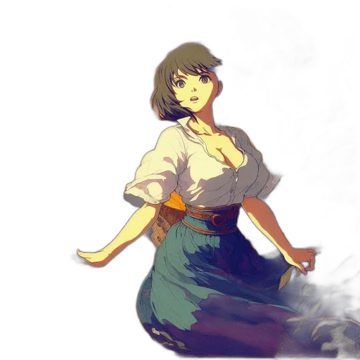 dress, staff, flower, weapon transparent PNG cut-out