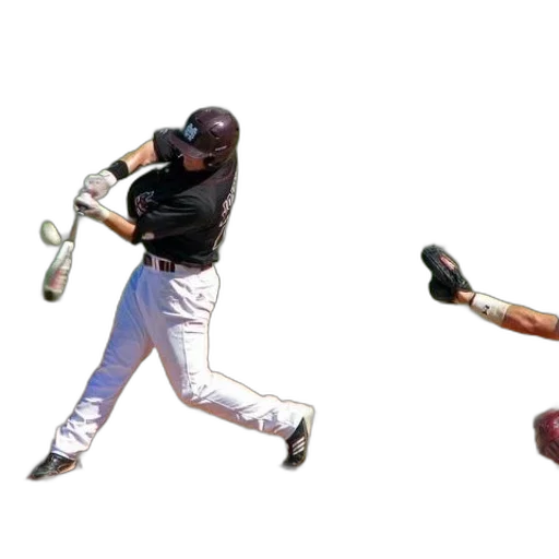 baseball, player, swings, ball transparent PNG cut-out