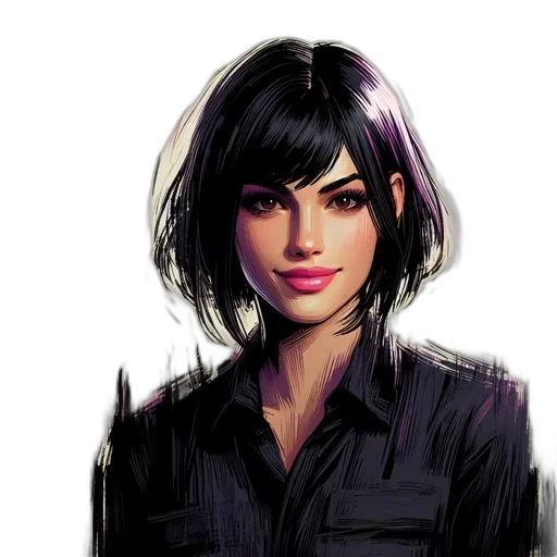 face, jacket, staff, comic book art transparent PNG cut-out