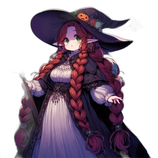 staff, dress, hat, pixel art transparent PNG cut-out