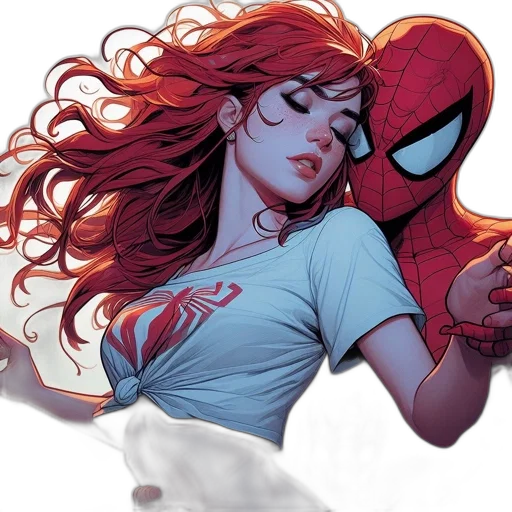 comic book art, concept art, red, two transparent PNG cut-out