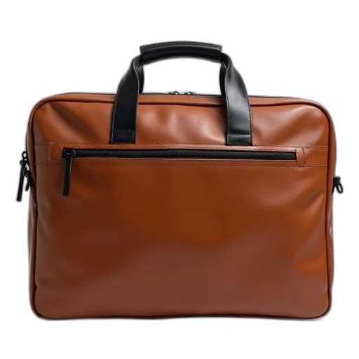 brown, leather, briefcase, black transparent PNG cut-out