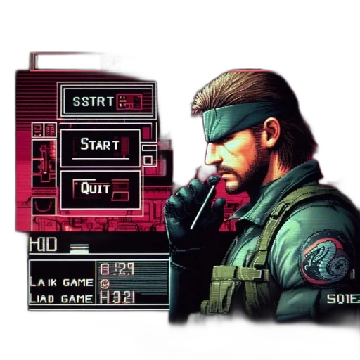weapon, jacket, cyberpunk, pixel art transparent PNG cut-out