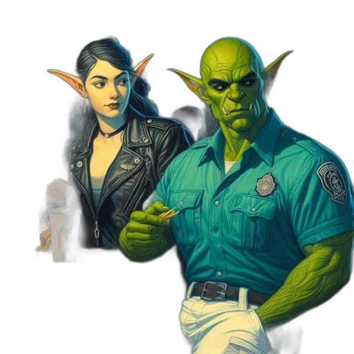 jacket, staff, concept art, comic book art transparent PNG cut-out