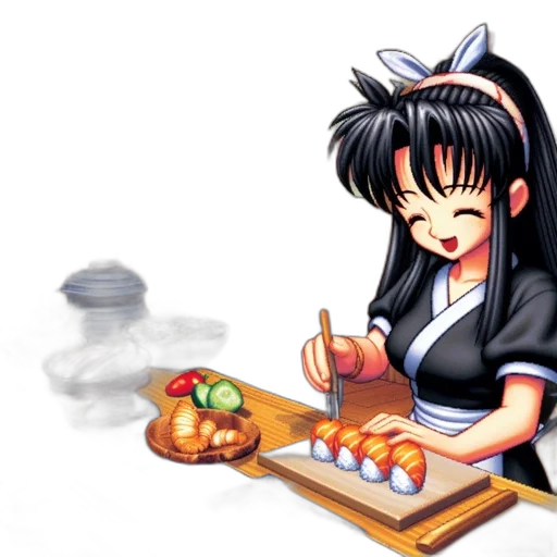 food, pixel art, photorealistic, anime transparent PNG cut-out