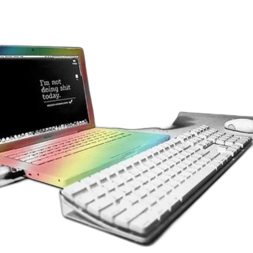 cyberpunk, 3d render, colorful, laptop transparent PNG cut-out