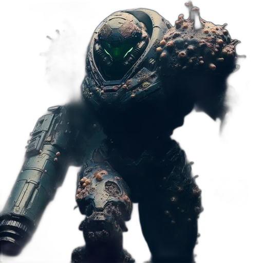 robot, mask, creature, weapon transparent PNG cut-out