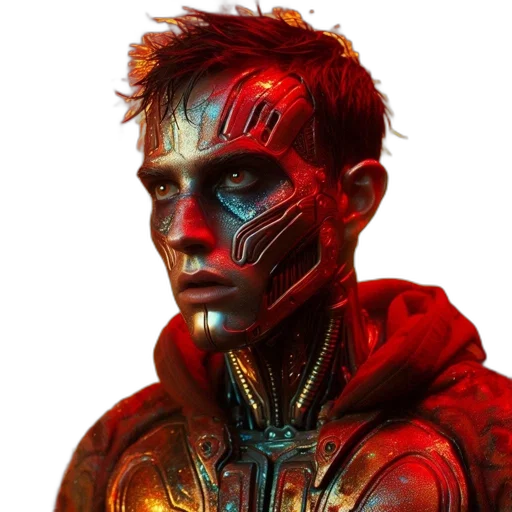 mask, face, robot, jacket transparent PNG cut-out