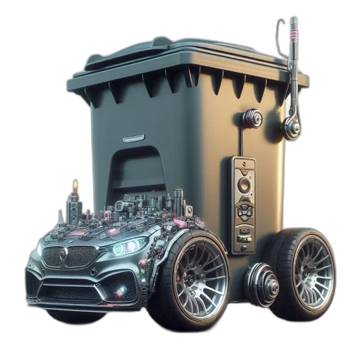 car, robot, 3d render, concept art transparent PNG cut-out